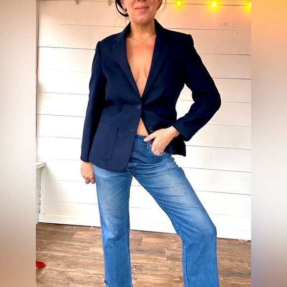 Vintage Navy Blazer the Fashion Place 80s 12 - Picture 1 of 6